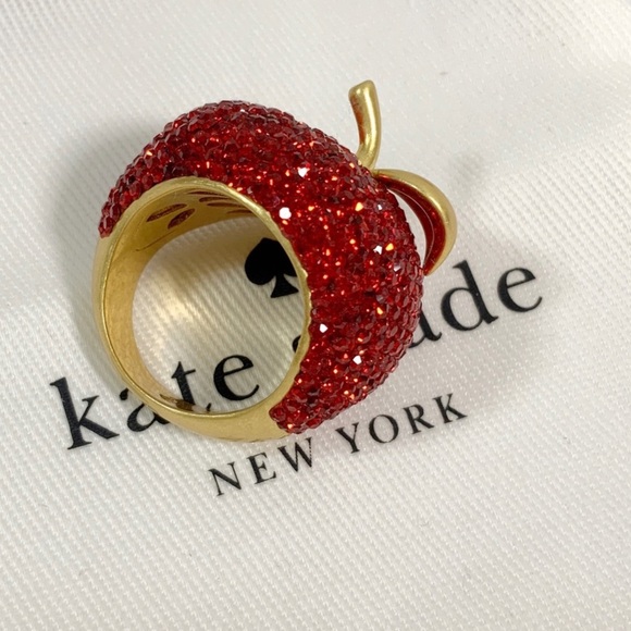 Kate Spade Ruby Red Dashing Beauty Apple Ring - Picture 5 of 8